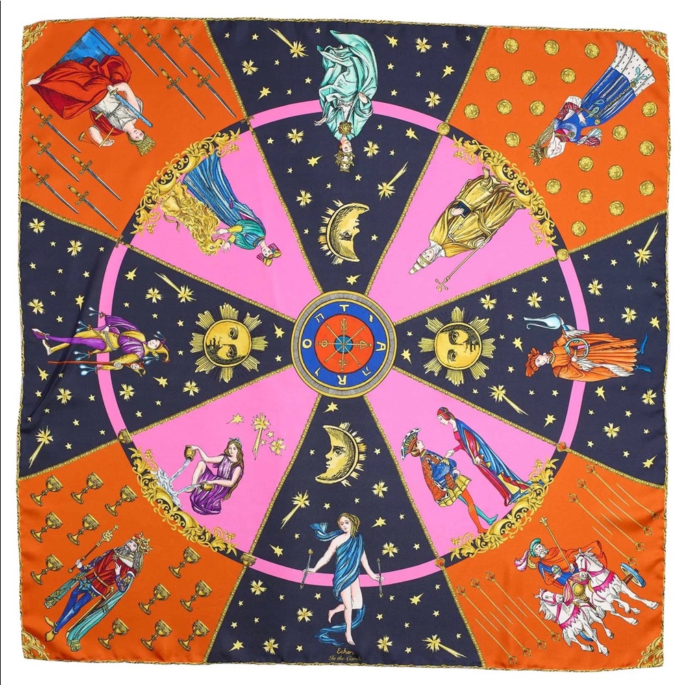 NWT ECHO DESIGN Special Edition In the Cards 100% Silk Scarf